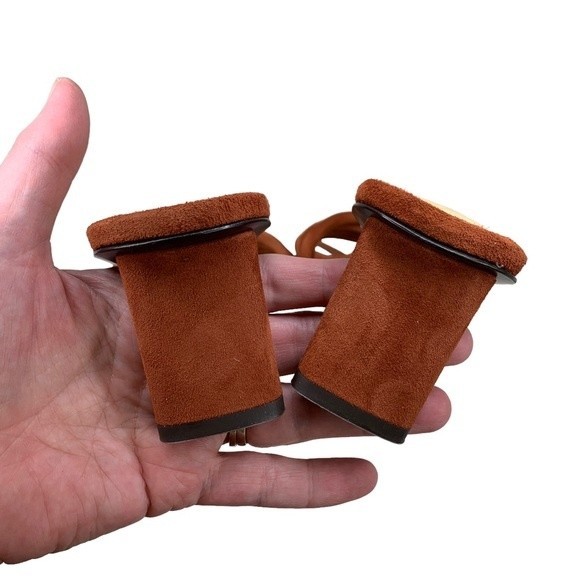 NEW Frame Le Tonga Mules Slides Brick Brown Heels 40.5 / 10 Strappy Sandals - Picture 7 of 9